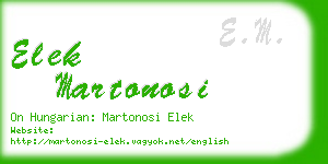 elek martonosi business card